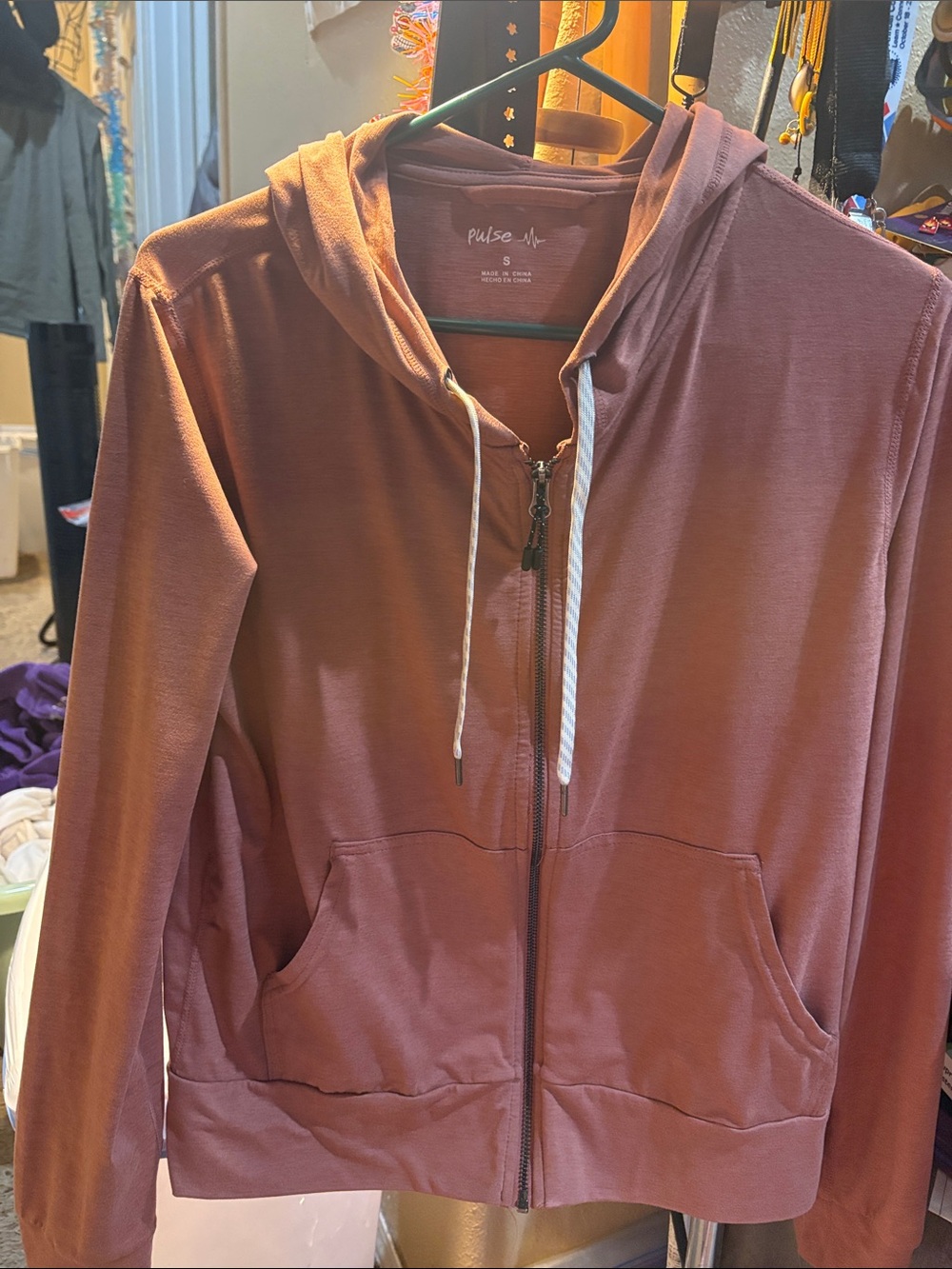 Pulse Dusty Mauve Zip-Up Hooded Jacket